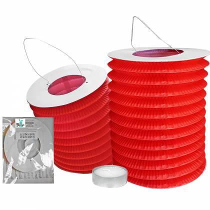 Φαναράκι Χάρτινο Κόκκινο με Ρεσώ 25 x ø16cm Πασχαλινά είδη Bunnys