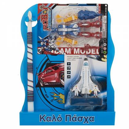 ΛΑΜΠΑΔΑ ΔΙΑΣΤΗΜΙΚΟ ΛΕΩΦΟΡΕΙΟ & ΡΟΜΠΟΤ 45x33cm Πασχαλινά είδη Bunnys