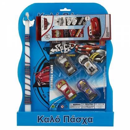 ΛΑΜΠΑΔΑ ΣΕΤ ΑΥΤΟΚΙΝΗΤΑ & ΠΑΖΛ CARS 45x33cm Πασχαλινά είδη Bunnys
