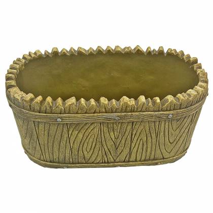 ΚΑΛΑΘΙ ΚΕΡΑΜΙΚΟ ΟΒΑΛ ΤΥΠΟΥ ΞΥΛΟ 21,5x11,5x10cm Πασχαλινά είδη Bunnys