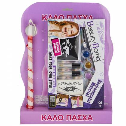 Λαμπάδα σετ Tattoo Beauty Bomb 45x33cm Πασχαλινά είδη Bunnys