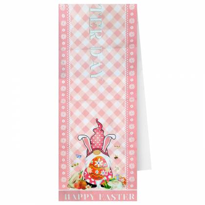 Ρεντώ Runner Πασχαλινό Καρώ Gnome 180x36cm Πασχαλινά είδη Bunnys