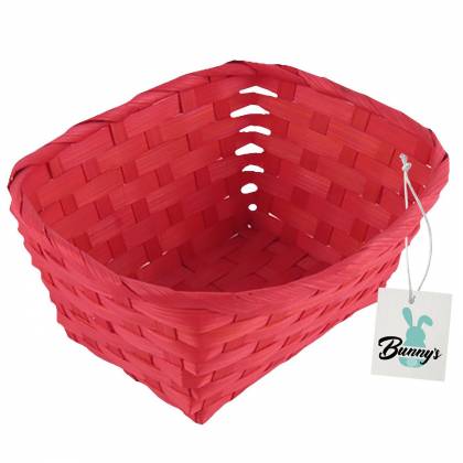 Καλάθι Μπαμπού Κόκκινο Ορθογώνιο 20x16x9,5cm Πασχαλινά είδη Bunnys