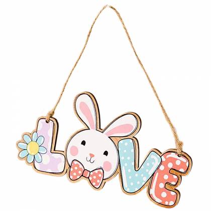 Στολίδι Ξύλινο HOP με Αυγό 14x6,5cm Πασχαλινά είδη Bunnys
