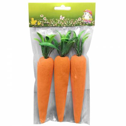 Σετ 3 Καρότα Αφρώδη 18cm Πασχαλινά είδη Bunnys