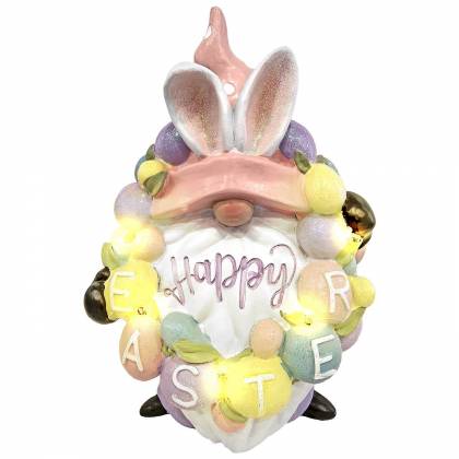 Λαγός Νάνος Polyresin με φως 27x17x12cm Πασχαλινά είδη Bunnys