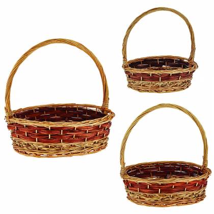 ΚΑΛΑΘΙΑ ΜΕ ΧΕΡΙ 3 ΜΕΓΕΘΗ ΣΕΤ=3ΤΕΜ 44x34xΥ42cm/37x30xΥ36cm/32x23xΥ30cm Πασχαλινά είδη Bunnys